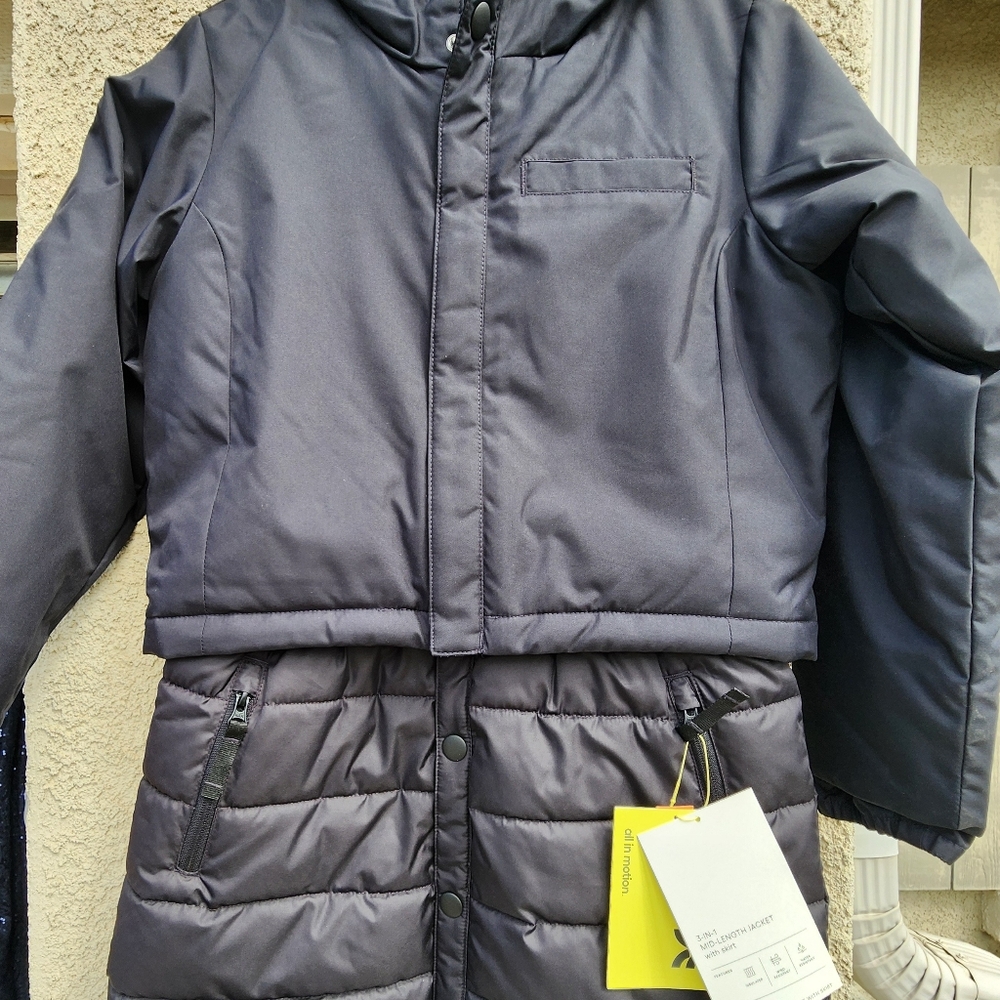 NWT All In Motion 3 In 1 Mid Length Jacket With skirt & Hood - Picture 6 of 11